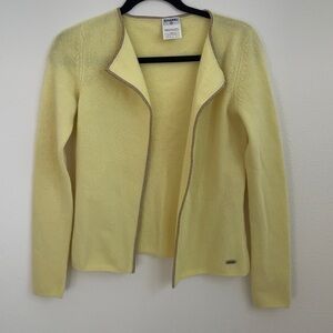 CHANEL vintage Cruise collection 2001 cashmere open front cardigan Yellow 38